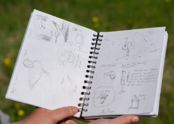 A look into a high school interns field notebook, full of sketches and observations.