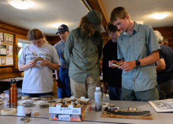 High school interns learn the basic techniques of wood engraving at The Folk School.
