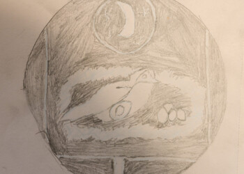 High school interns sketch their design ideas on paper before transferring them to wood cookies.