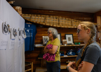 The Folk School hosts Alaska Songbird Institute Art Show where high school interns displayed their wood engraving artwork.